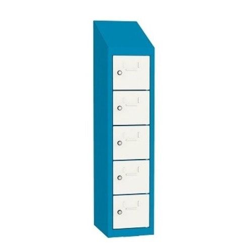 Kantinenschrank, Schließfachschrank, Etikettrahmen, 1 Abteil, 5 Fächer, 1.090 x 240 x 300 mm (HxBxT), Korpus anthrazitgrau, Front anthrazitgrau