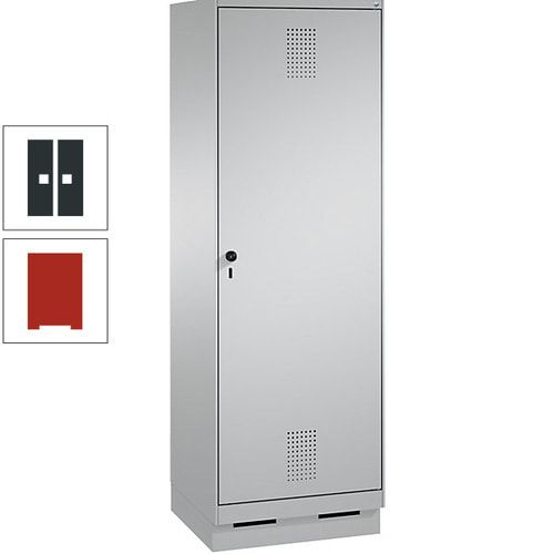 Doppel-Spind, Garderobenschrank, 1 Tür für 2 Abteile a 300 mm, Korpus anthrazitgrau, Türen anthrazitgrau, 1.800 x 600 x 500 mm (HxBxT)