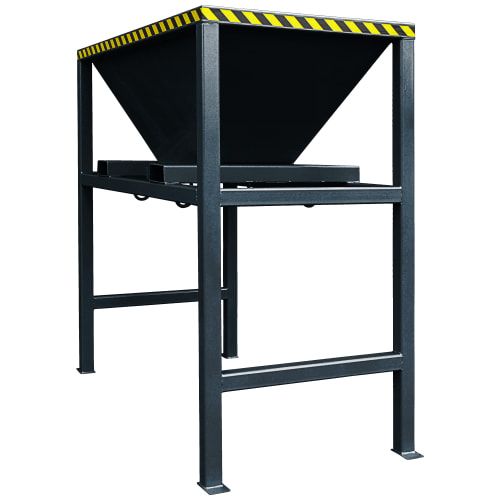 Eichinger Befülltrichter, Übergabesilo, für Big Bags oder Container, Staplertaschen, 4 Ösen, 2.090 x 1.090 x 2.210 mm (HxBxT), Farbe anthrazitgrau