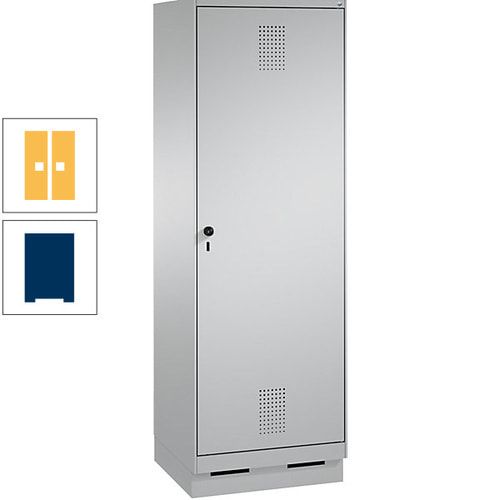 Doppel-Spind, Garderobenschrank, 1 Tür für 2 Abteile a 300 mm, Korpus anthrazitgrau, Türen anthrazitgrau, 1.800 x 600 x 500 mm (HxBxT)