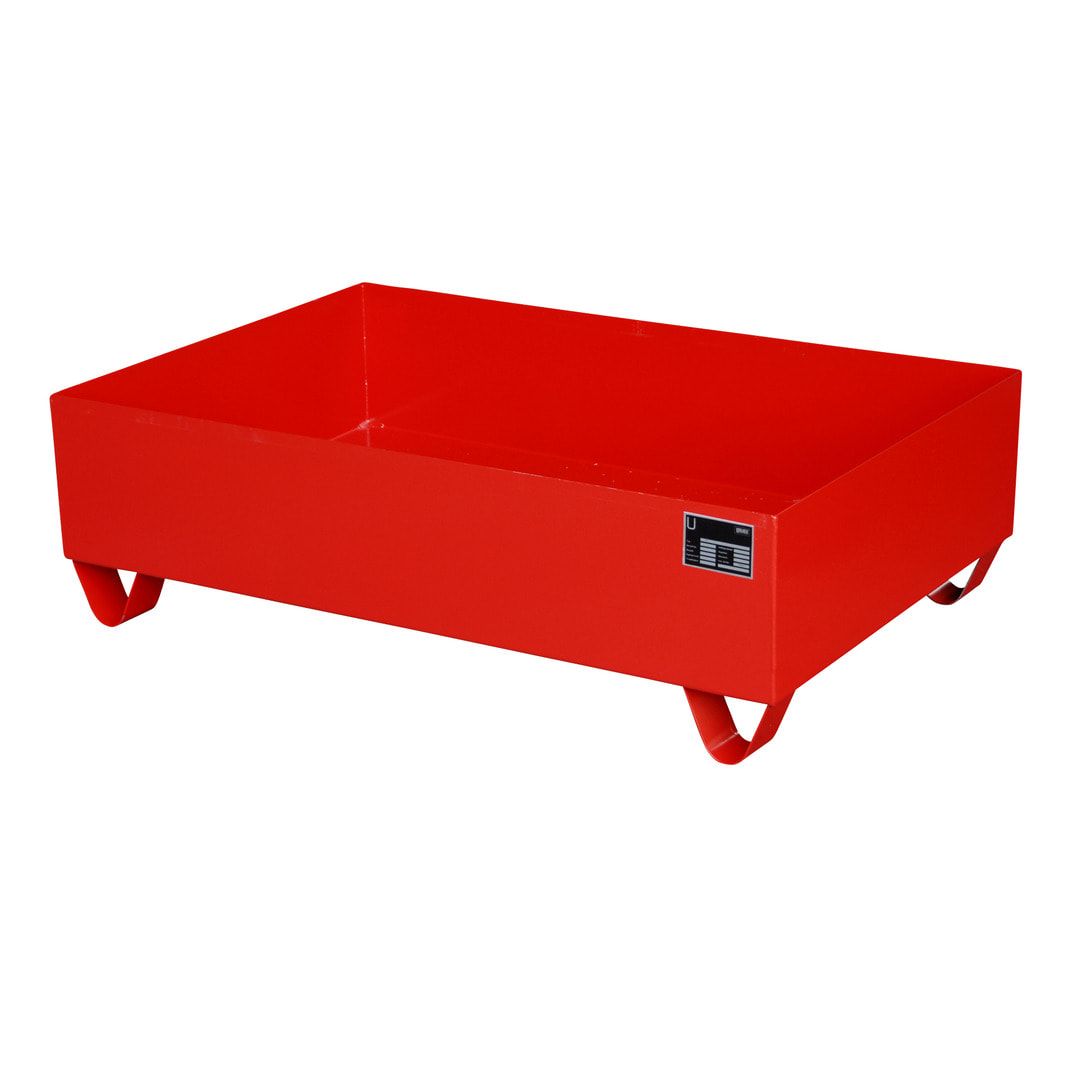 Auffangwanne - 1.200 x 800 mm (BxT) - 224 l - Füße - feuerrot
