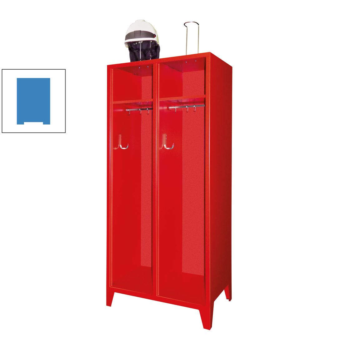 Feuerwehrschrank - 3 Abteile - offenes Ablagefach - 2.100 x 1.230 x 500 mm (HxBxT) - anthrazitgrau