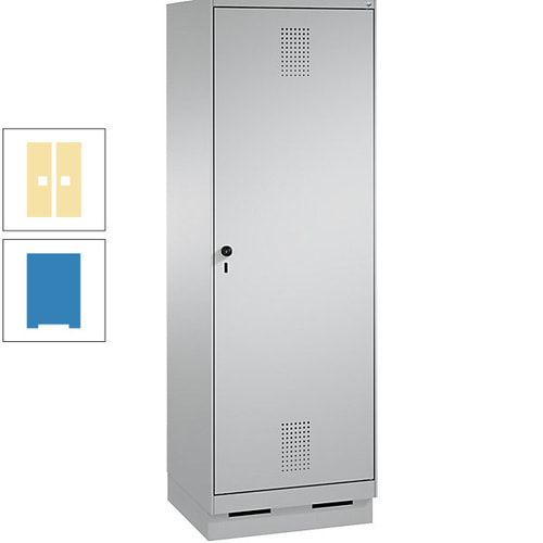 Doppel-Spind, Garderobenschrank, 1 Tür für 2 Abteile a 300 mm, Korpus anthrazitgrau, Türen anthrazitgrau, 1.800 x 600 x 500 mm (HxBxT)