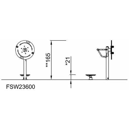 Twist und Flexrad, Fitness, Gleichgewichtstraining, Trainingsgerät Oberkörper, ergonomisch, 2 Nutzer, Fitness-App, 1.650 x 1.180 x 800 mm (HxBxT)