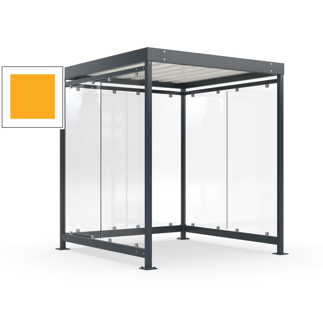 Raucherunterstand, Bushaltestelle, Bausatz, 6-7 Personen, 6 Wände, 2.510 x 2.165 x 2.165 mm (HxBxT), Achatgrau