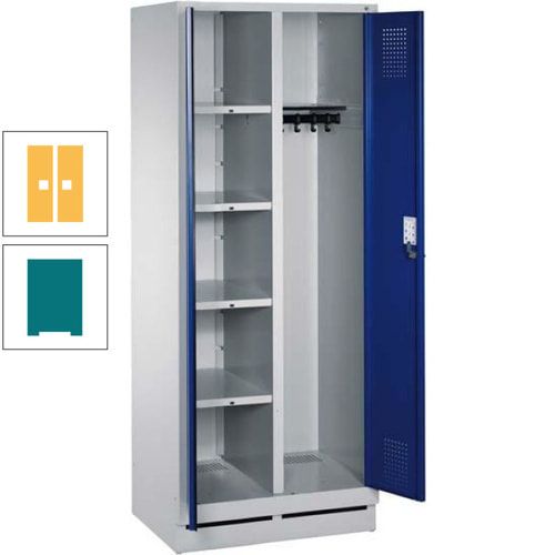 Mehrzweckschrank, Doppeltüren, Füße, 2 Abteile a 300 mm, Korpus anthrazitgrau, Tür anthrazitgrau, 1.800 x 600 x 500 mm (HxBxT)