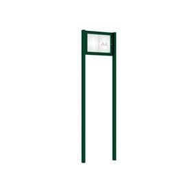 Pfosten-Set (2 Endpfosten) für Schaukasten mit Doppelflügeltür - Höhe 2.600 mm - Einbetonieren - Farbe moosgrün