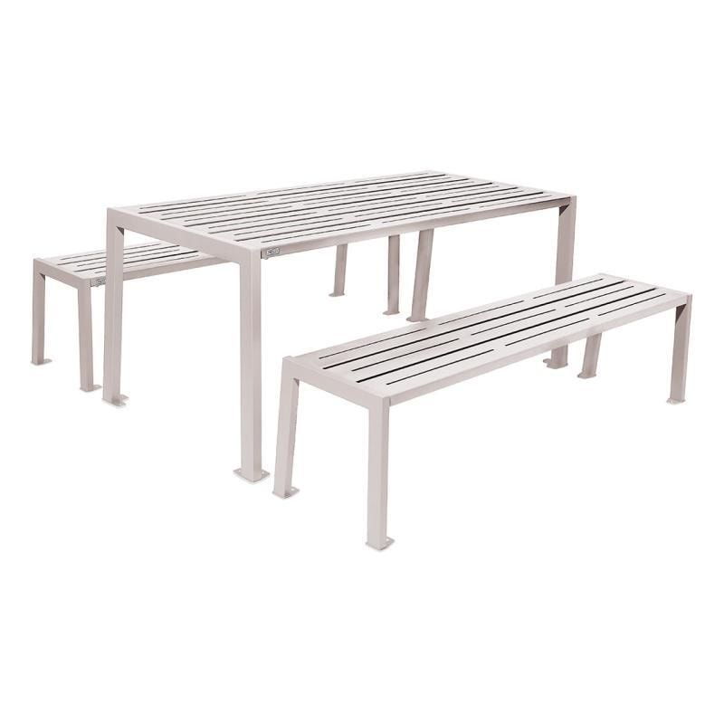Sitzgarnitur aus Stahl - verzinkt und beschichtet - 750 x 1.800 x 798 mm (HxBxT) - Farbe enzianblau