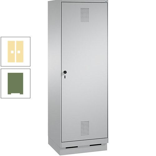 Doppel-Spind, Garderobenschrank, 1 Tür für 2 Abteile a 300 mm, Korpus anthrazitgrau, Türen anthrazitgrau, 1.800 x 600 x 500 mm (HxBxT)