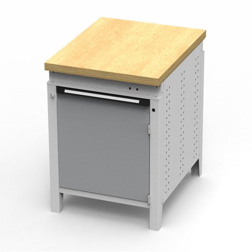 OTTOKIND Werkbank - Arbeitsplatte bündig - 850 x 605 x 750 mm (HxBxT) - Schrank - lichtgrau