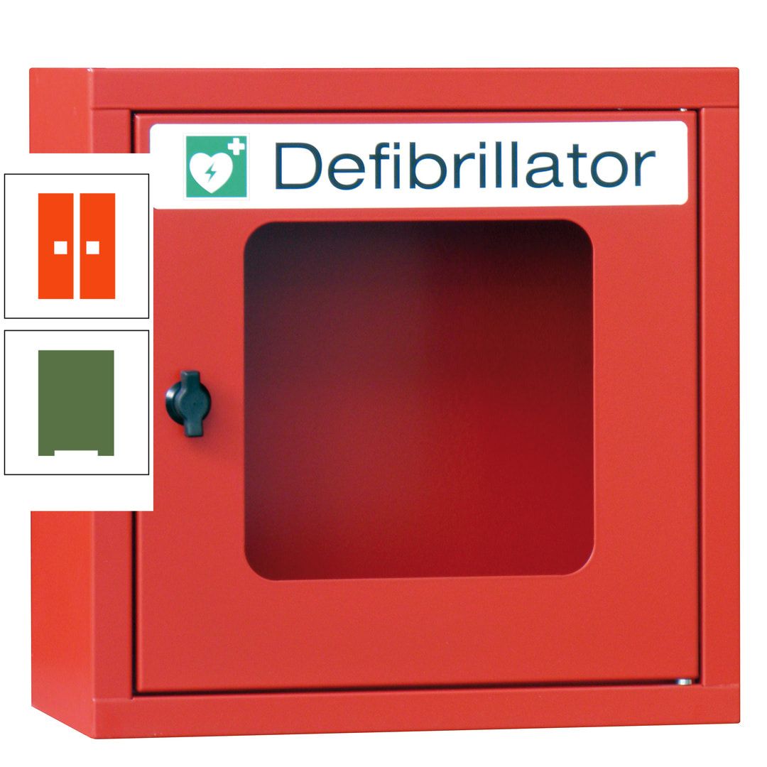 Defibrillatorenschrank - 400 x 400 x 200 mm (HxBxT) - Sichtfenster - anthrazitgrau