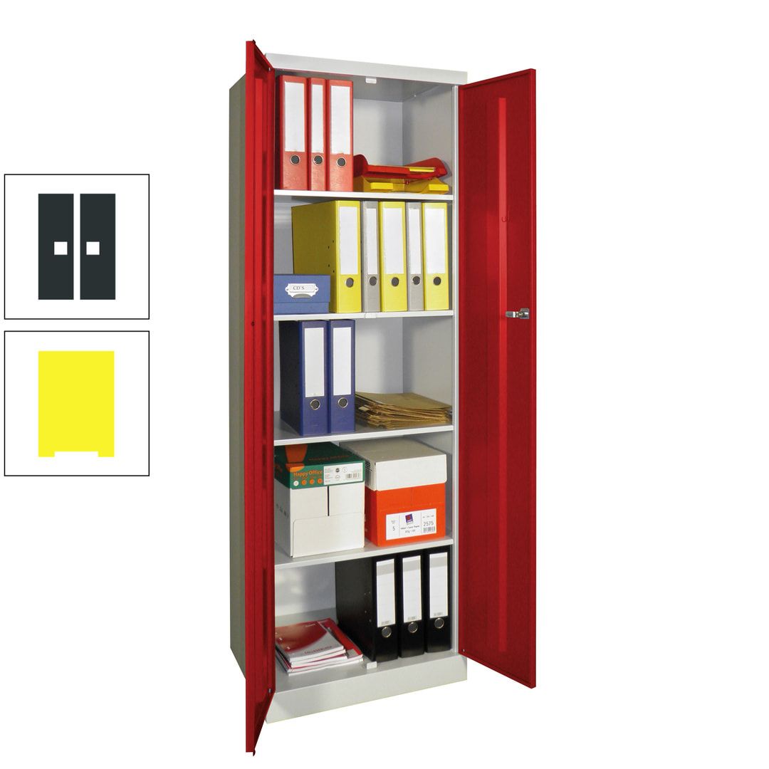 Aktenschrank - Sockel - 4 Böden - 1.800x600x500 mm (HxBxT) - Zylinderschloss - anthrazitgrau