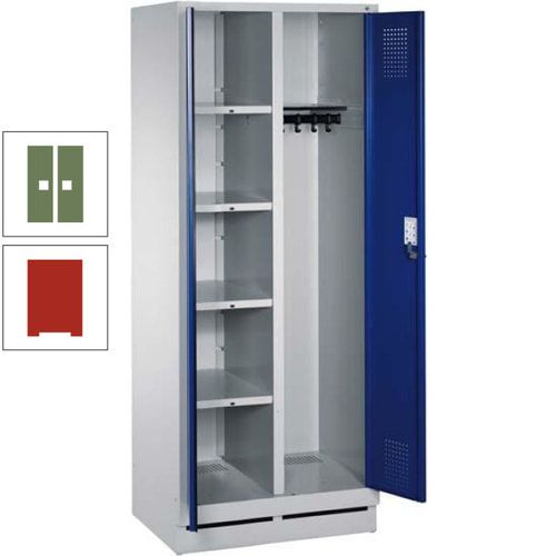 Mehrzweckschrank, Doppeltüren, Füße, 2 Abteile a 300 mm, Korpus anthrazitgrau, Tür anthrazitgrau, 1.800 x 600 x 500 mm (HxBxT)