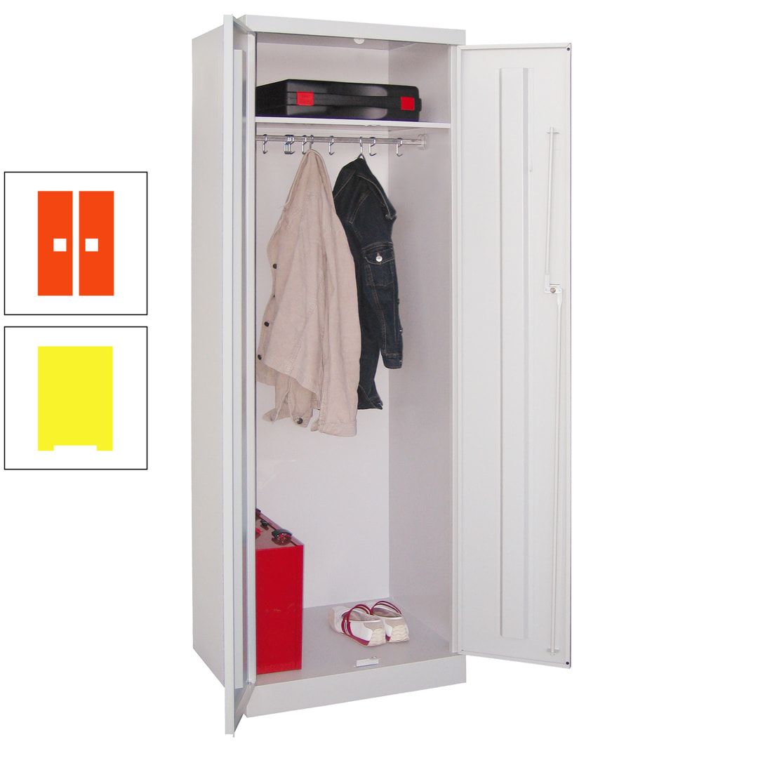 Garderobenschrank - 1 Fachboden - Kleiderstange - 1.800x600x500 mm (HxBxT) - Zylinderschloss - anthrazitgrau