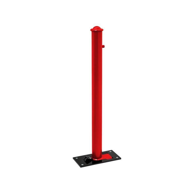 Klappbarer Pfosten mit Helmkopf - 76 x 1.012 mm (DxH) - Überfahrhöhe 106 mm - Farbe enzianblau - Absperrpfosten