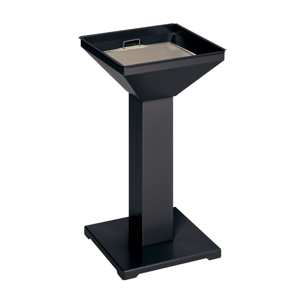Standaschenbecher, Standascher, Antik-silber, 730 x 325 x 325 mm (HxBxT), Ascher, Turmaschenbecher, Stehascher, mit Sand befüllbar