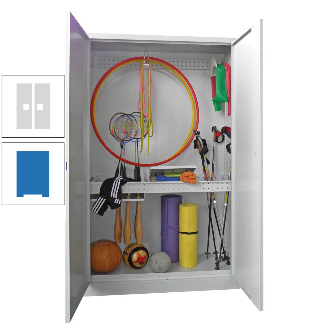 Sportschrank - Vollblechtüren - Variante 1 - 1.950x1.200x500 mm (HxBxT) - anthrazitgrau