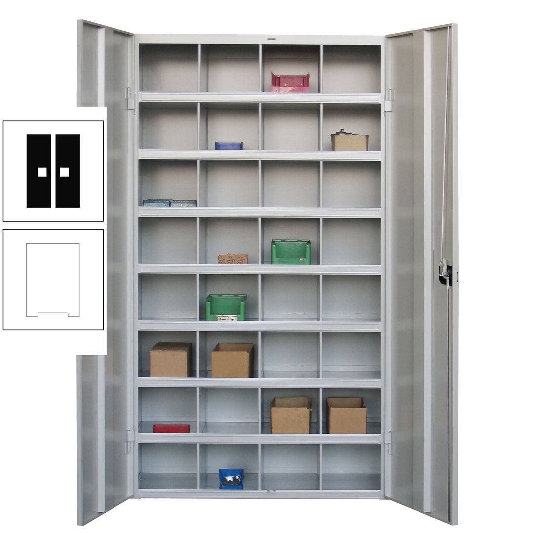 Fächerschrank - Sortierstation - Büroschrank - 32 Fächer - 1.800 x 1.000 x 530 mm (HxBxT) - Materialschrank - anthrazitgrau