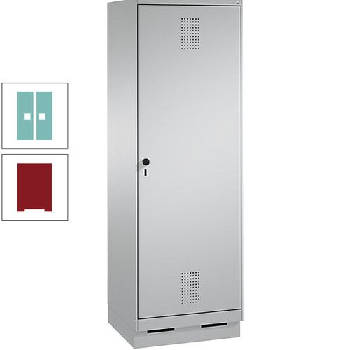 Doppel-Spind, Garderobenschrank, 1 Tür für 2 Abteile a 300 mm, Korpus anthrazitgrau, Türen anthrazitgrau, 1.800 x 600 x 500 mm (HxBxT)