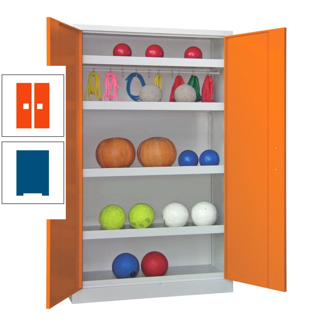 Ballschrank - Vollblechtüren - 4 Böden - 1 Hakenleiste - 1.950x1.200x500 mm (HxBxT) - anthrazitgrau