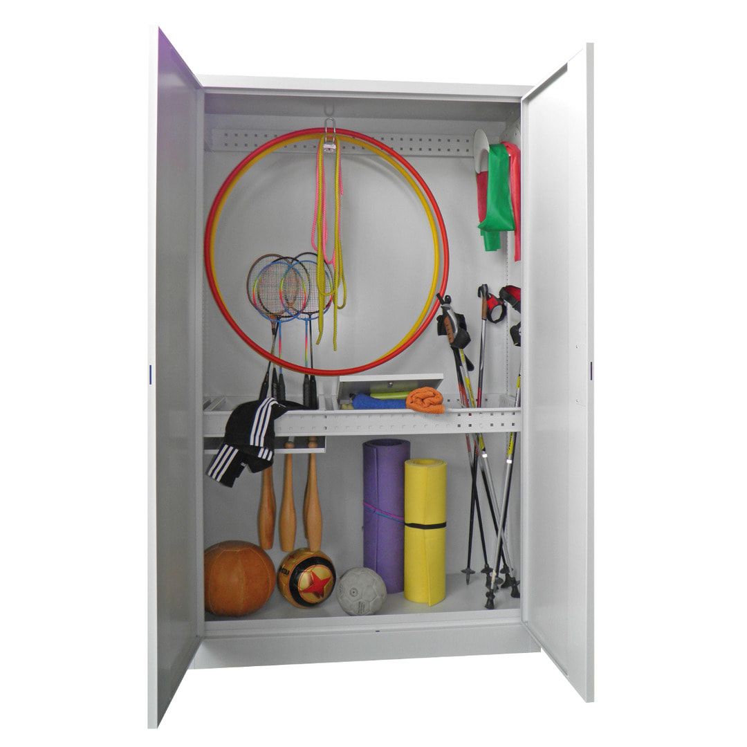 Sportschrank - Vollblechtüren - Variante 2 - 1.950x1.200x500 mm (HxBxT) - anthrazitgrau