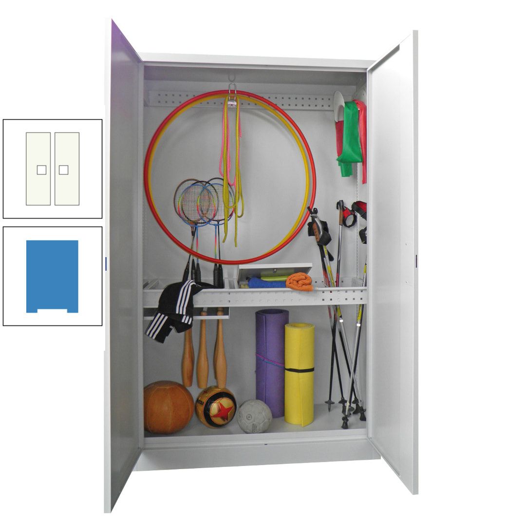 Sportschrank - Vollblechtüren - Variante 1 - 1.950x1.200x500 mm (HxBxT) - anthrazitgrau