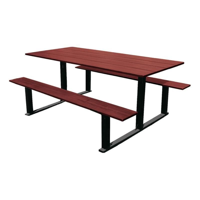 Picknicktisch - Sitzgarnitur - stationär - Holz mit Mahagoni-Optik - 750 x 1.500 x 1.300 mm (HxBxT) - Farbe enzianblau