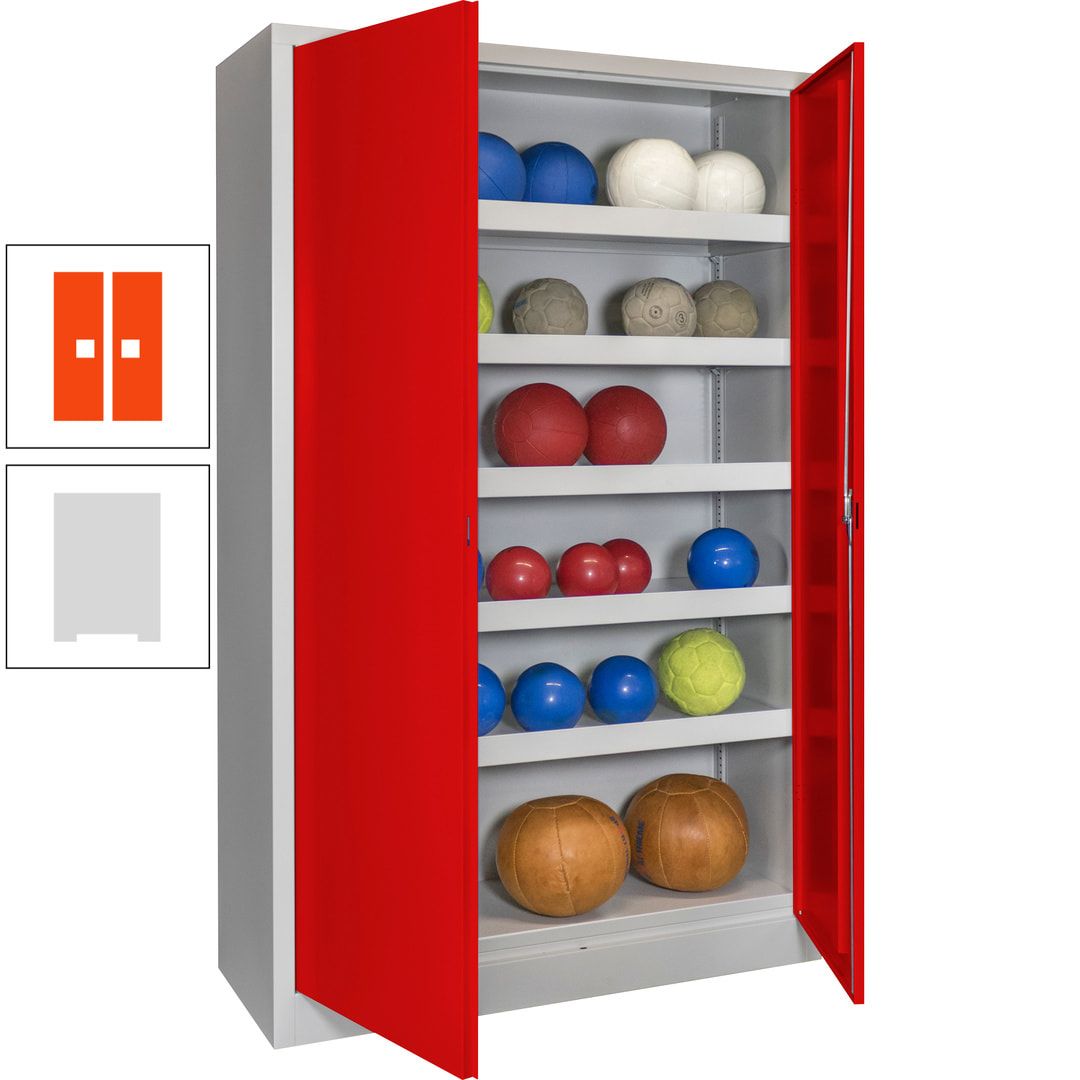 Ballschrank - Vollblechtüren - 5 Böden - 1.950x1.200x500 mm (HxBxT) - anthrazitgrau