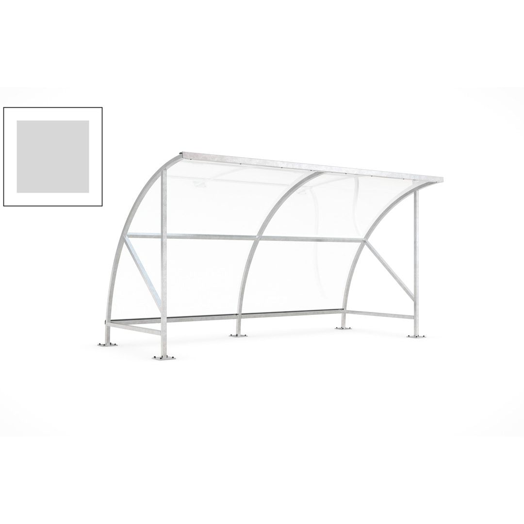 Fahrradunterstand - Fahrradgarage mit Bogendach - Stahl und Kunststoff - 2.290 x 4.130 x 2.100 mm (HxBxT) - Farbe Achatgrau