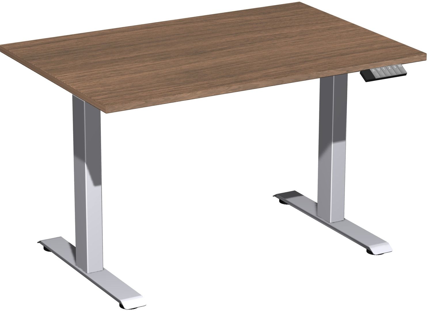 Schreibtisch, Elevate Basic, elektronisch höhenverstellbar, 730 - 1.230 x 1.200 x 800 mm (HxBxT), Gestell anthrazit, Dekor Ahorn
