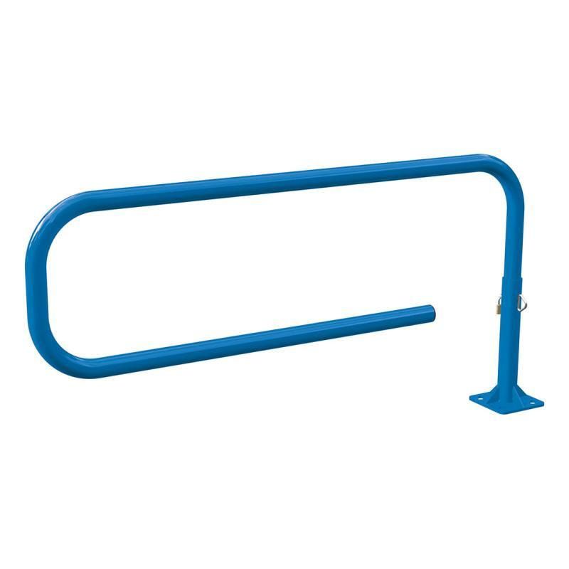 Drehschranke, Schlagbaum, Haarnadelform, Stahlrohr, 1.800 mm breit, Farbe enzianblau