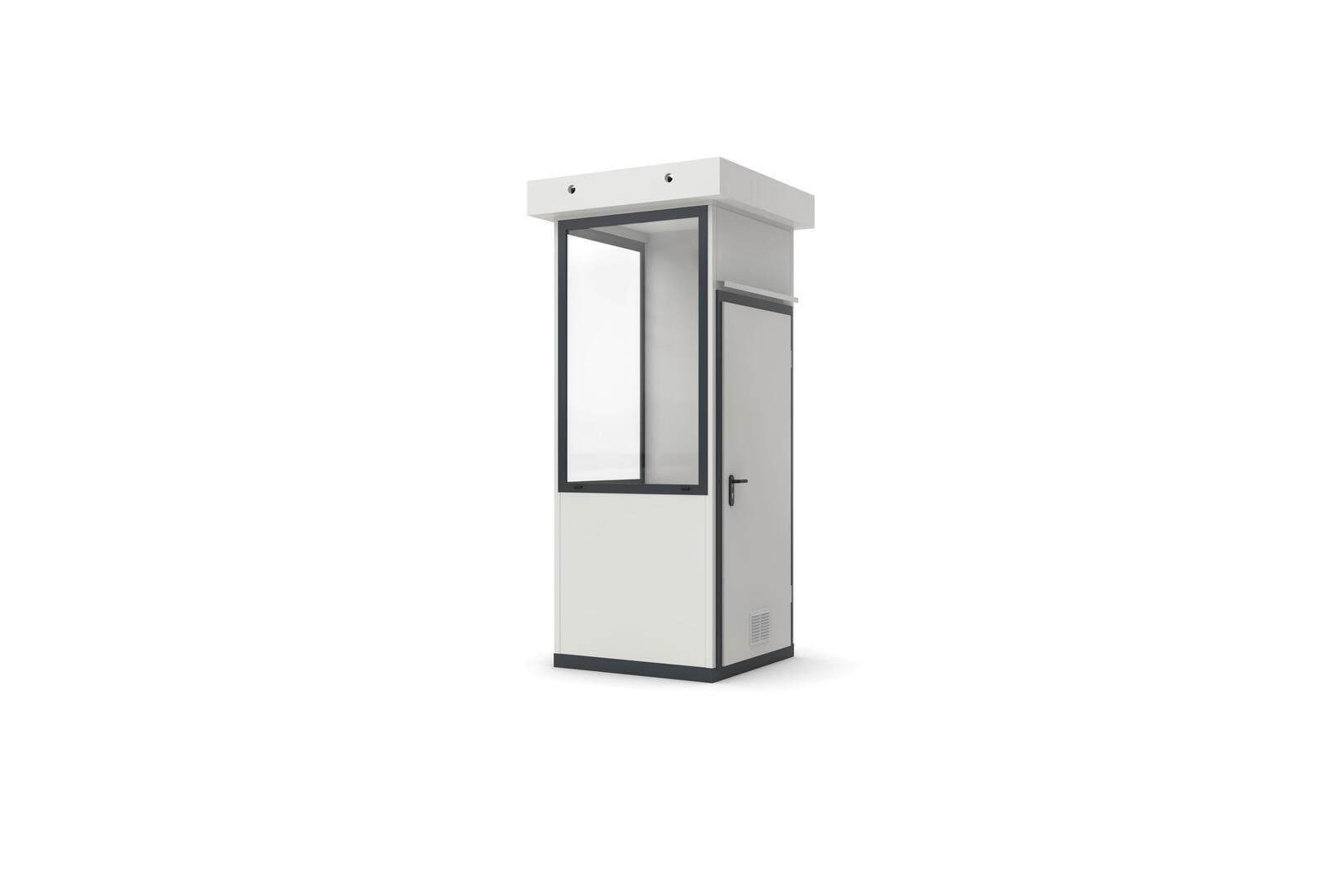 Bürocontainer, Pförtnerhäuschen, Kassenhaus, Anmeldung, mobil, für Außen, 2.800 x 1.045 x 1.045 mm (HxBxT), 1,09 qm, Inklusive Fußboden