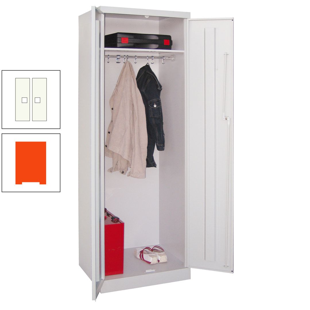 Garderobenschrank - 1 Fachboden - Kleiderstange - 1.800x600x500 mm (HxBxT) - Zylinderschloss - anthrazitgrau