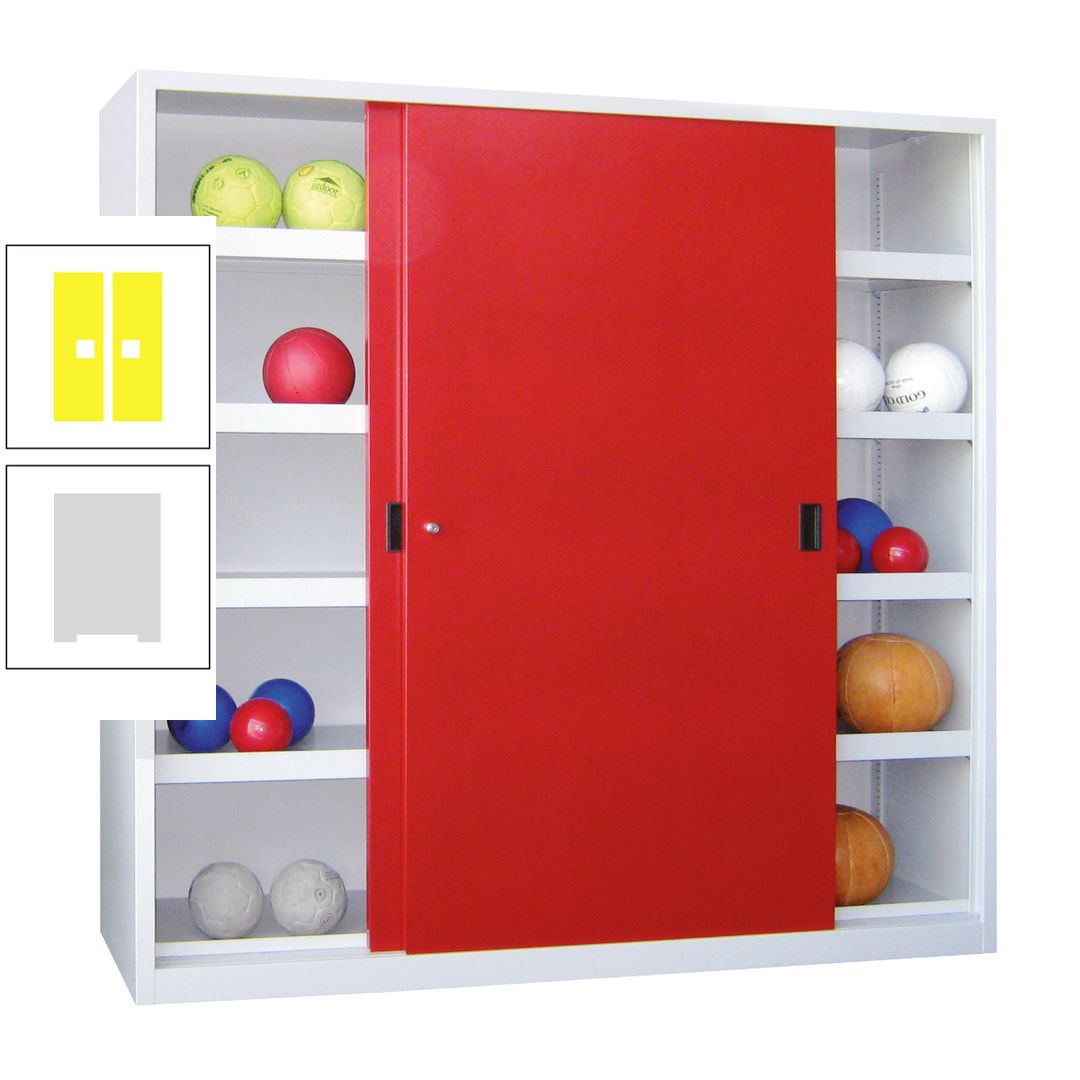 Ballschrank - Schiebetüren - Trennwand - 8 Böden - 1.950x1.500x600 mm (HxBxT) - anthrazitgrau