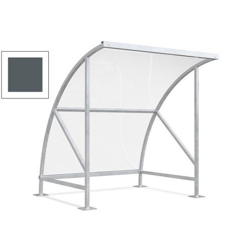 Fahrradunterstand - Fahrradgarage mit Bogendach - Stahl und Kunststoff - 2.290 x 2.090 x 2.100 mm (HxBxT) - Farbe Achatgrau