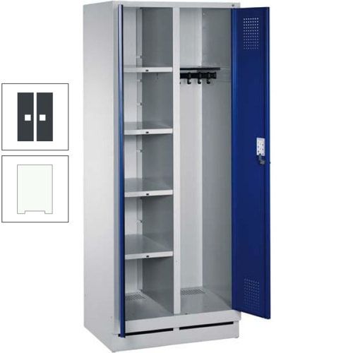 Mehrzweckschrank, Doppeltüren, Füße, 2 Abteile a 300 mm, Korpus anthrazitgrau, Tür anthrazitgrau, 1.800 x 600 x 500 mm (HxBxT)