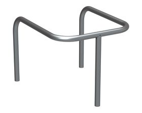 3-Punkt-Schutzbügel, Pfostenschutz, 800 x 565 x 675 mm (HxBxT), steckbar, Einbetonierung, Durchmesser 35 mm, Farbe wählbar