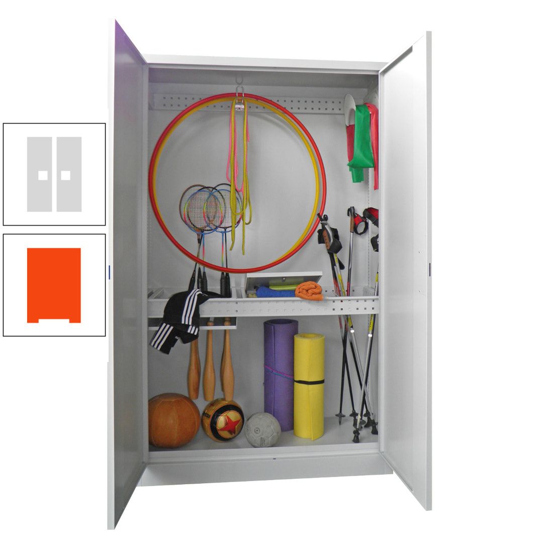 Sportschrank - Vollblechtüren - Variante 1 - 1.950x1.200x500 mm (HxBxT) - anthrazitgrau