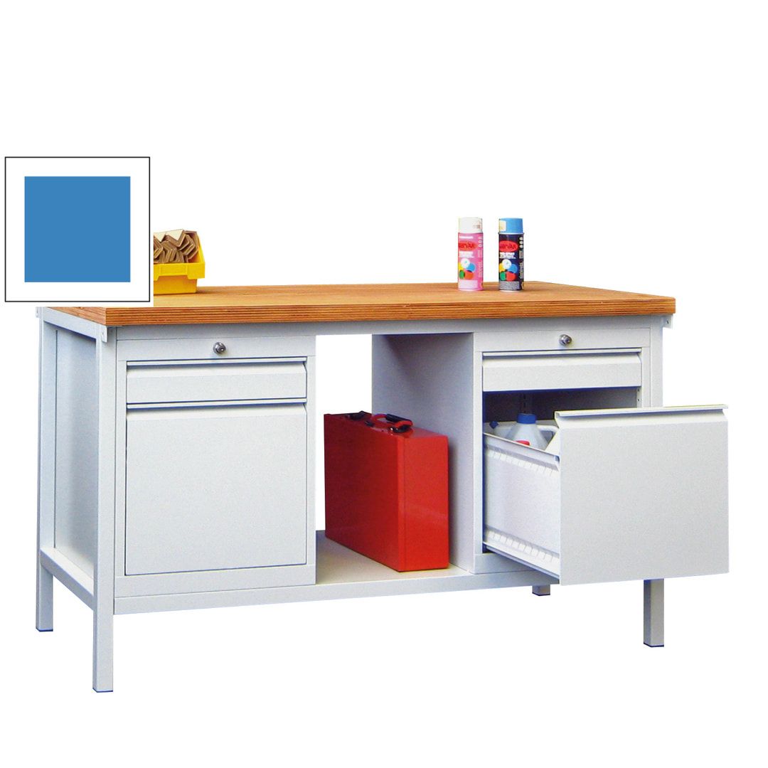 Werkbank mit Schubladenblöcken - 900 x 1.500 x 700 (HxBxT) - anthrazitgrau