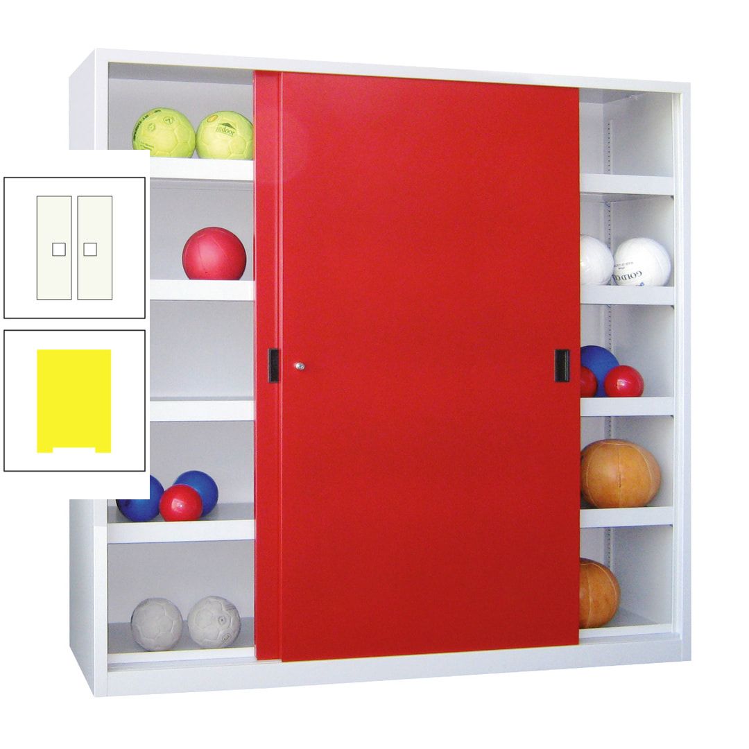 Ballschrank - Schiebetüren - Trennwand - 8 Böden - 1.950x1.500x600 mm (HxBxT) - anthrazitgrau