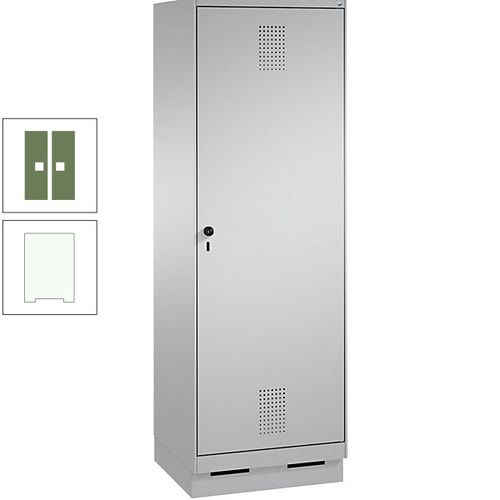 Doppel-Spind, Garderobenschrank, 1 Tür für 2 Abteile a 300 mm, Korpus anthrazitgrau, Türen anthrazitgrau, 1.800 x 600 x 500 mm (HxBxT)