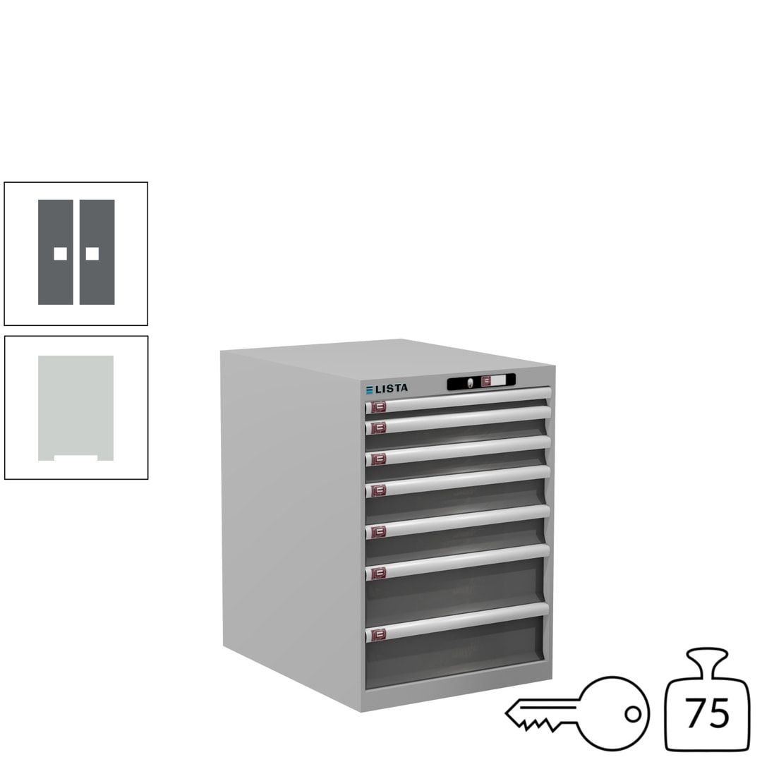 Lista Schubladenschrank - 14.354.010 - 800x564x725 mm (HxBxT) - 7 Schubladen - 75 kg - Key Lock - lichtblau (RAL 5012)