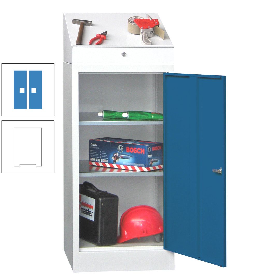Stehpult mit Schrank - Vollblechtür - Zylinderschloss - 1.270x500x500 mm (HxBxT) - anthrazitgrau