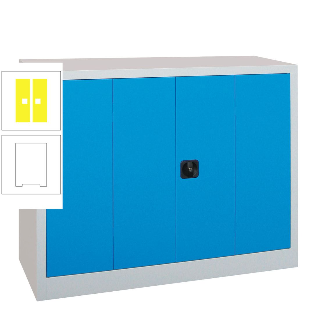 Falttürenschrank - 1.000x1.200x400 mm (HxBxT) - 2 Einlegeböden, gepulvert - Zylinderschloss - anthrazitgrau