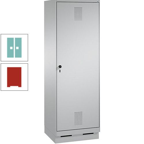 Doppel-Spind, Garderobenschrank, 1 Tür für 2 Abteile a 300 mm, Korpus anthrazitgrau, Türen anthrazitgrau, 1.800 x 600 x 500 mm (HxBxT)