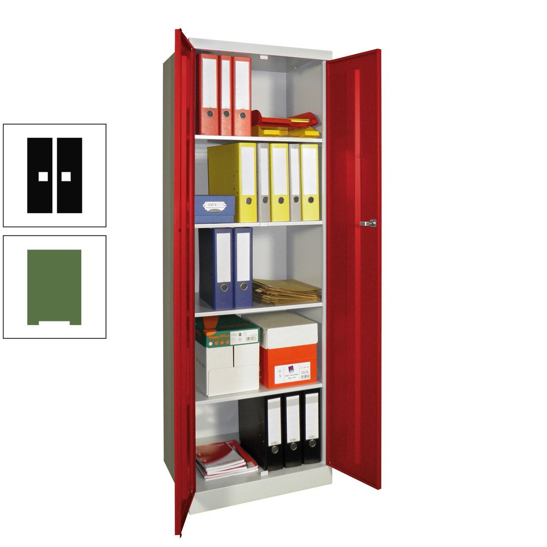 Aktenschrank - Sockel - 4 Böden - 1.800x600x500 mm (HxBxT) - Zylinderschloss - anthrazitgrau