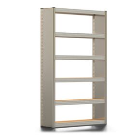 Archivregal mit Holzböden - Seitenwand - 6 Ebenen - 250 kg - 2.075 x 1.285 x 300 mm (HxBxT) - erweiterbar - verzinkt - Steckregal BERT