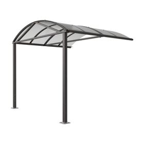Fahrradüberdachung, Erweiterung, Unterstand, 5 Plätze, Bogendach, Entwässerung, Stahl, 2.640 x 2.520 x 2.830 mm (HxBxT), Farbe wählbar
