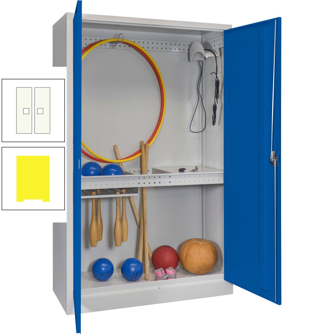 Sportschrank - Vollblechtüren - Variante 3 - 1.950x1.200x500 mm (HxBxT) - anthrazitgrau