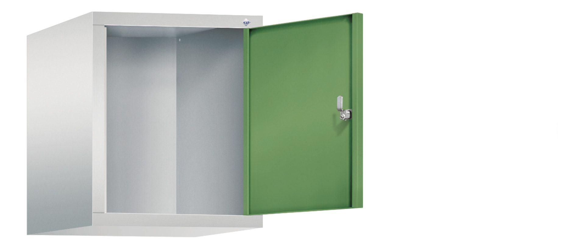 Aufsatzschrank für Spinde und Schließfachschränke, 1 Abteil, Korpus anthrazitgrau, Türen anthrazitgrau, 500 x 420 x 500 mm (HxBxT), Stahlschrank